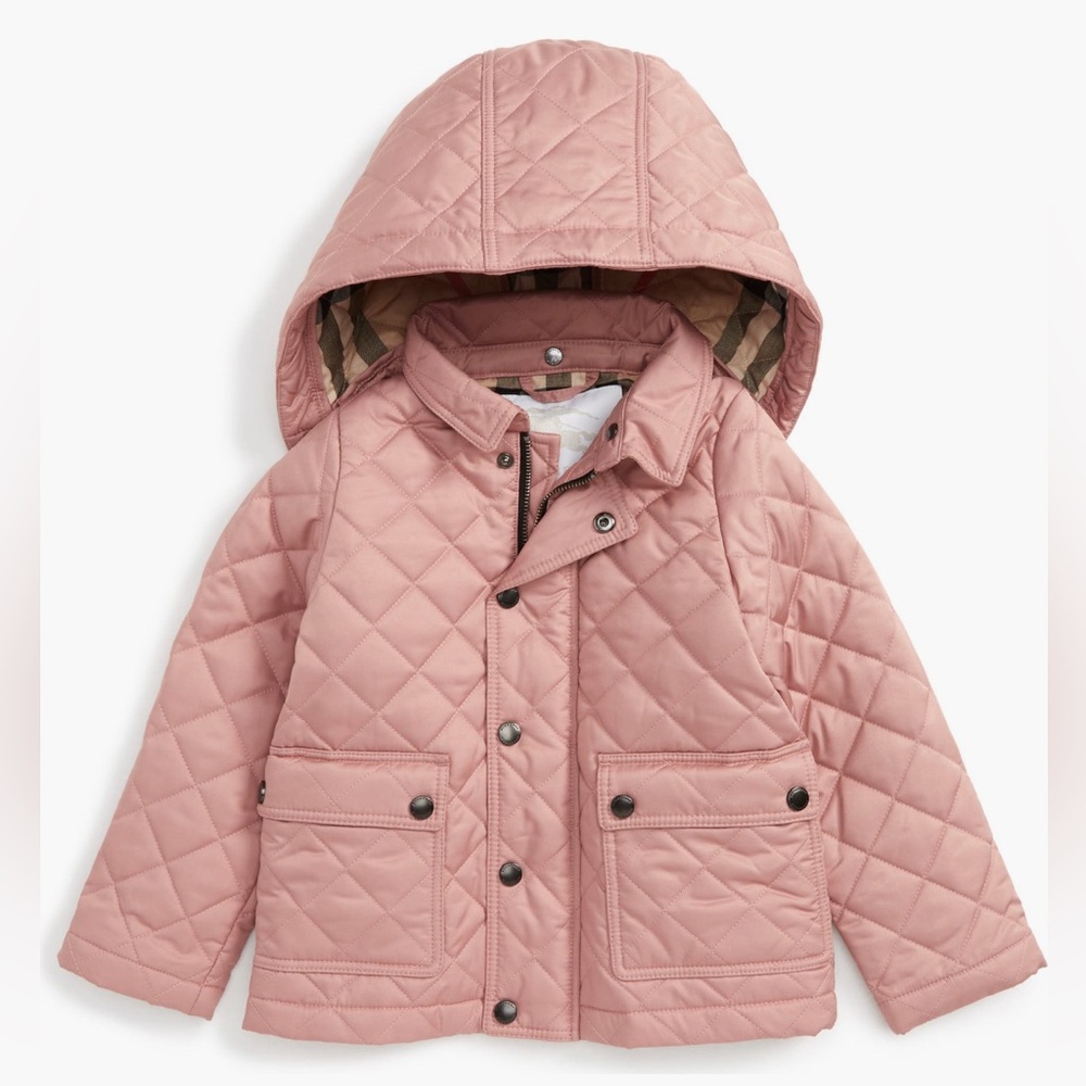 Burberry Quilted Kids Jacket in Soft Pink